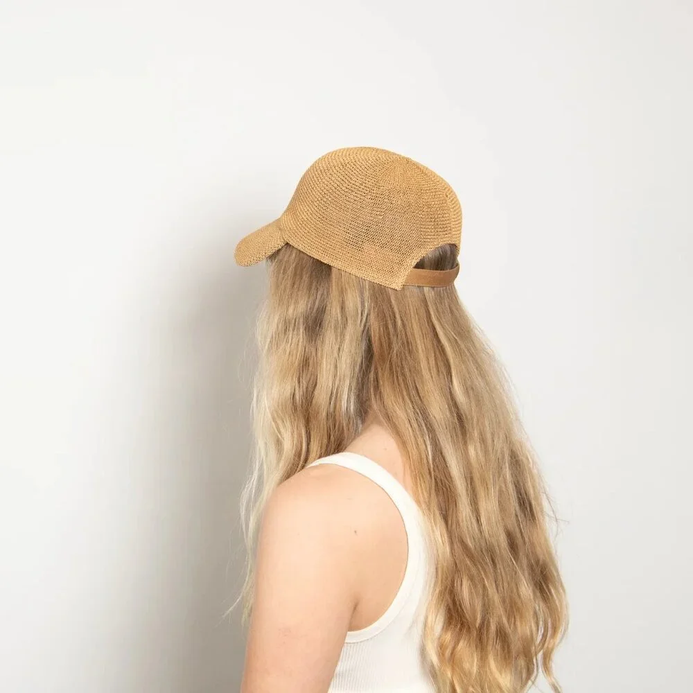 New Wyeth Paula Mesh Breathable Adjustable Packable UPF 50+ Camel Hat O/S NWT